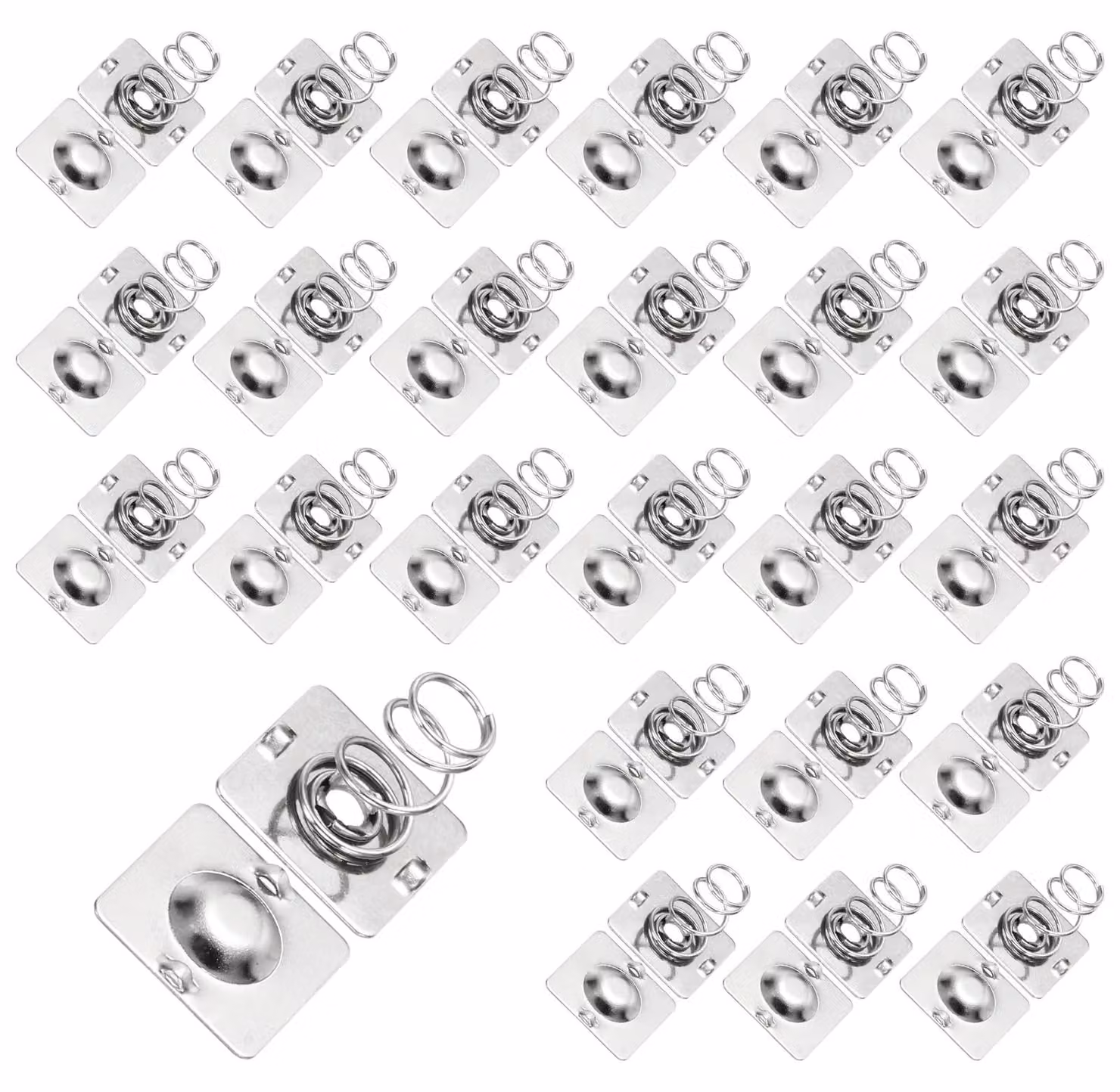 24 contatti a molla per batterie AA, dimensioni 12x12x0,3 mm, placcati in nichel