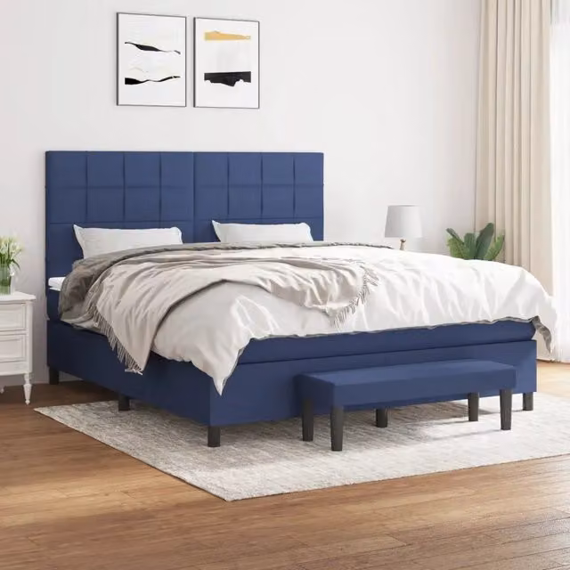 Letto Ibrido con Giroletto a Molle e Materasso vidaXL, Blu e Bianco, L/P: 180 x 200 cm – 1
