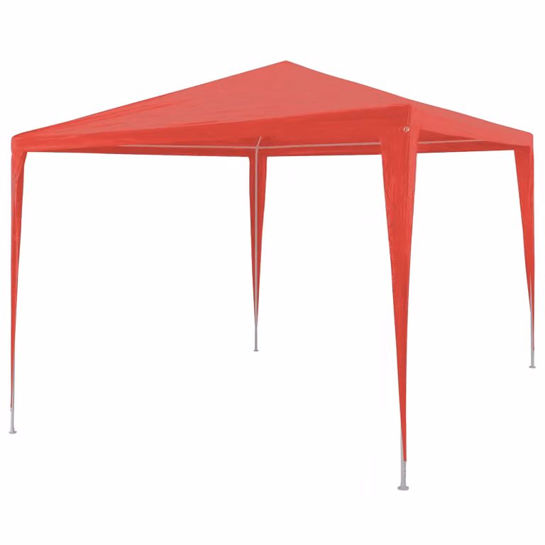 Tenda Party vidaXL Rossa in PE e Acciaio L: 300 cm, P: 300 cm, H: 255 cm