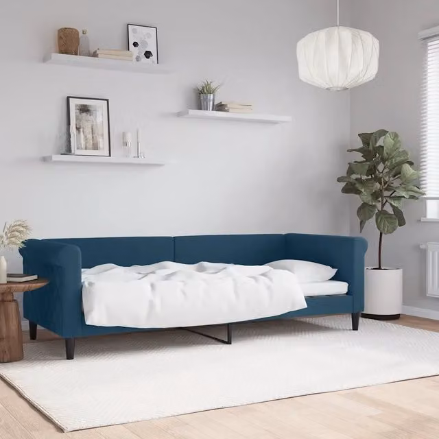 Letto da giorno moderno vidaXL in velluto blu L: 200 cm, P: 80 cm, H: 68 cm