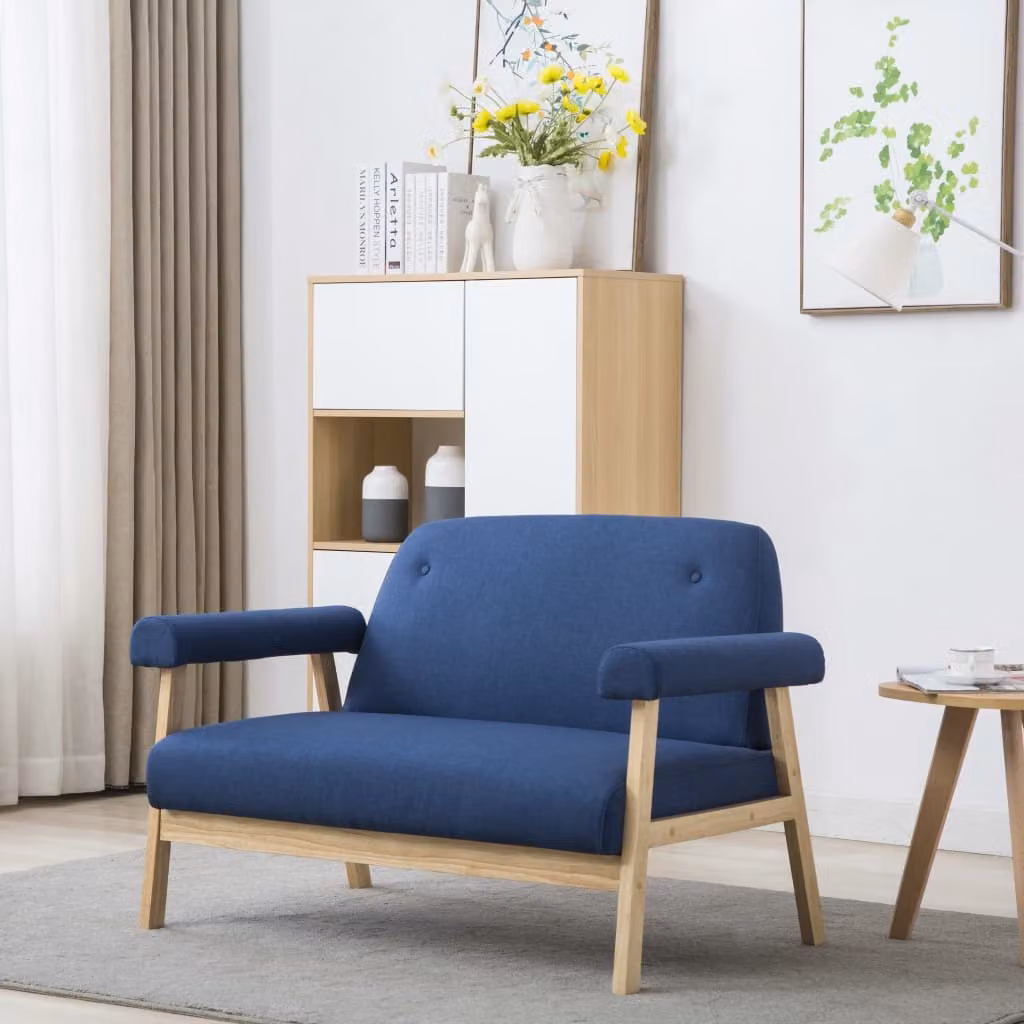 Maison Exclusive - Divano a 2 Posti in Tessuto Blu
