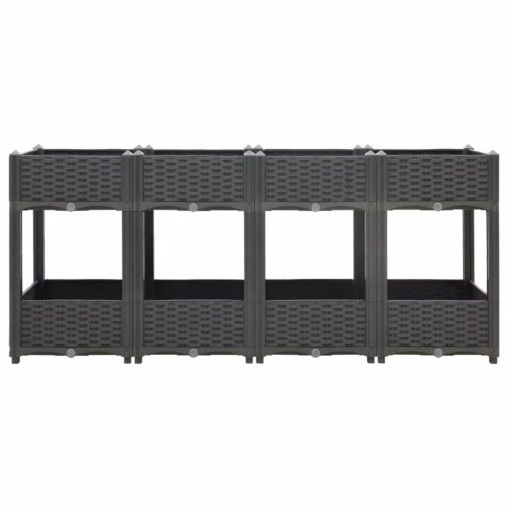 Fioriera rialzata in plastica per giardino e orto, colore grigio, L: 160 cm, P: 40 cm, H: 71 cm – 2