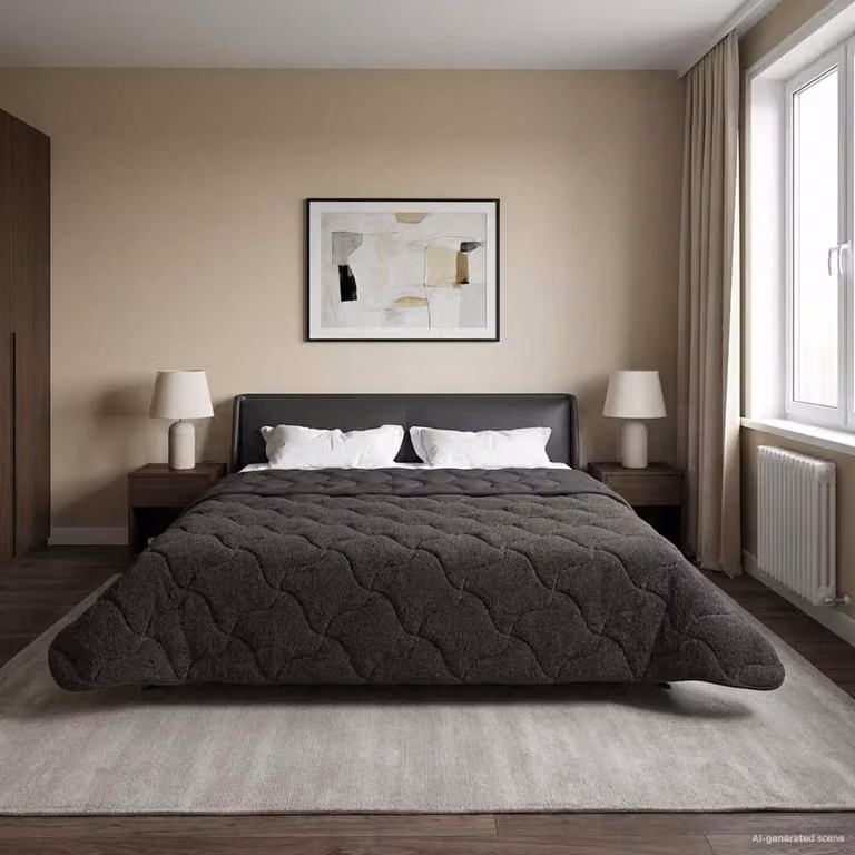 Piumino Letto Estivo vidaXL in Microfibra Traspirabile e Reversibile, Antracite, 200 x 220 cm