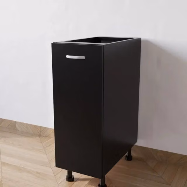 Base cucina Calandrelli con 1 anta, finitura nero opaco, L: 30 cm, P: 55,5 cm, H: 82 cm