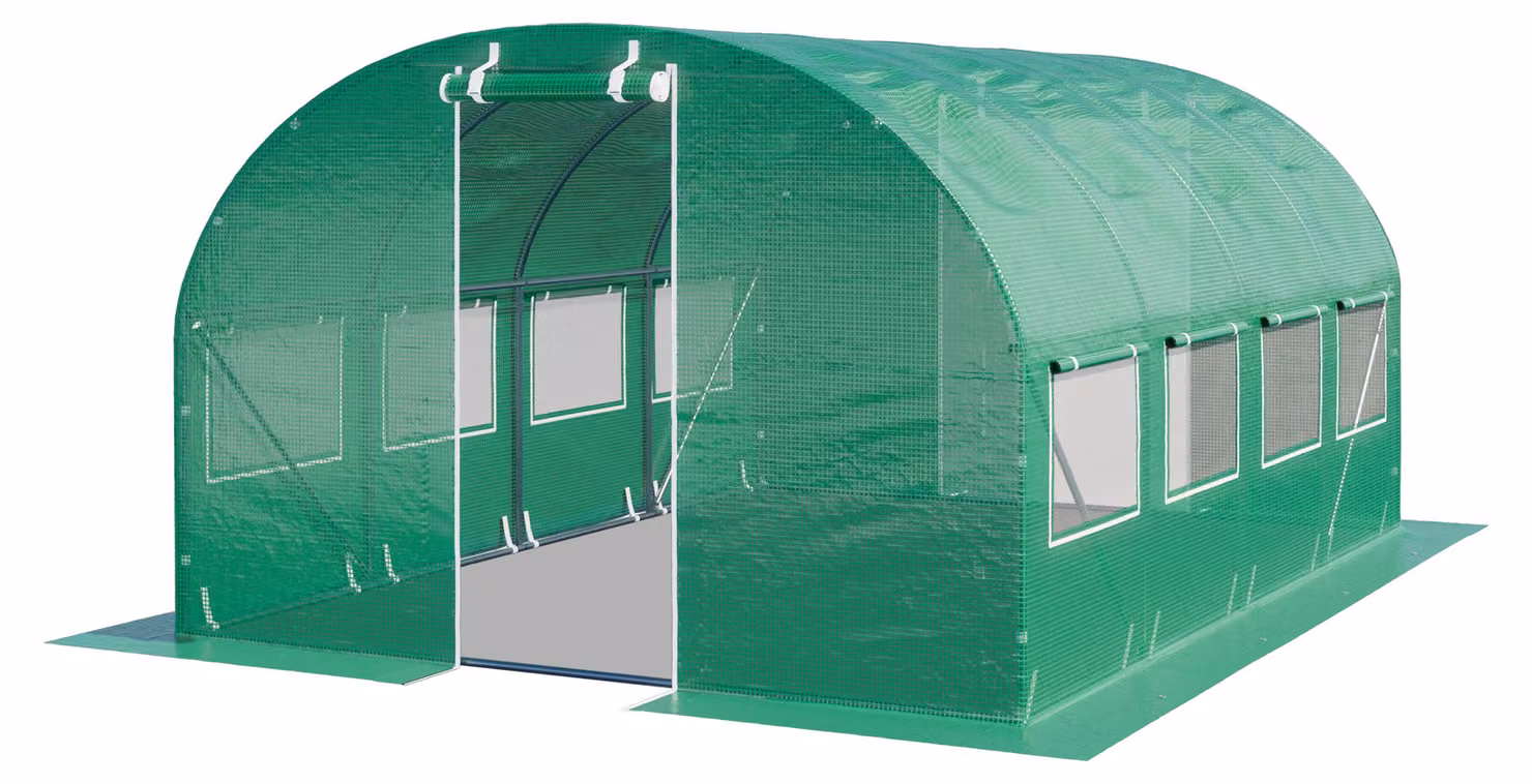 TOOLPORT Serra da Giardino tunnel Serra Orto stabile e robusto 3x4m - Telo PE 180g/m² verde transparente