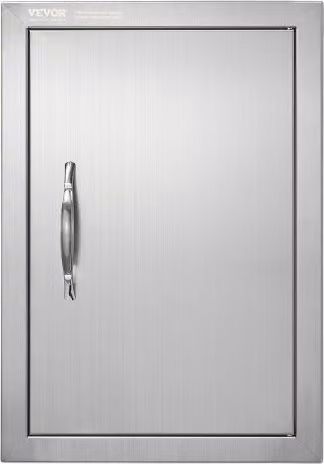 Porta singola per cucina da esterno VEVOR in acciaio inox color argento, montaggio a incasso, L: 35,5 cm x H: 50,8 cm