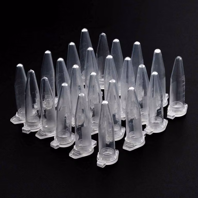 Microprovette da 1 ml - Provette di plastica trasparente per centrifugazione, adatte per la conservazione di campioni, con chiusura a scatto e base conica, confezione