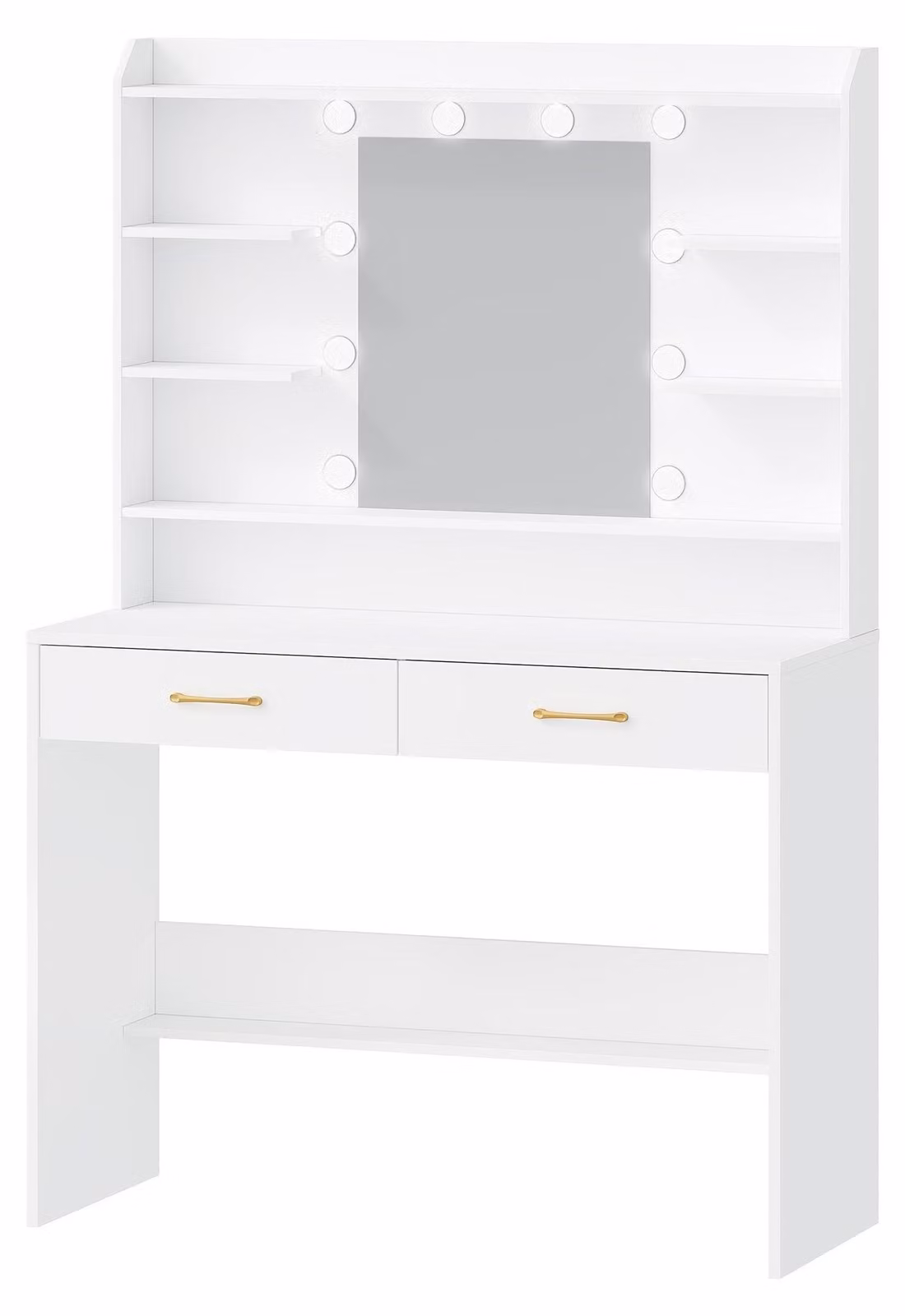 Tavolino da trucco - Tavolino per il trucco - Tavolino cosmetico - Tavolino per gioielli - Tavolino contenitore - Illuminazione a LED regolabile per specchio