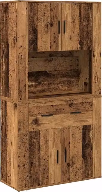 Credenza | Highboard Legno vecchio 80 x 33 x 150 cm Legno multistrato