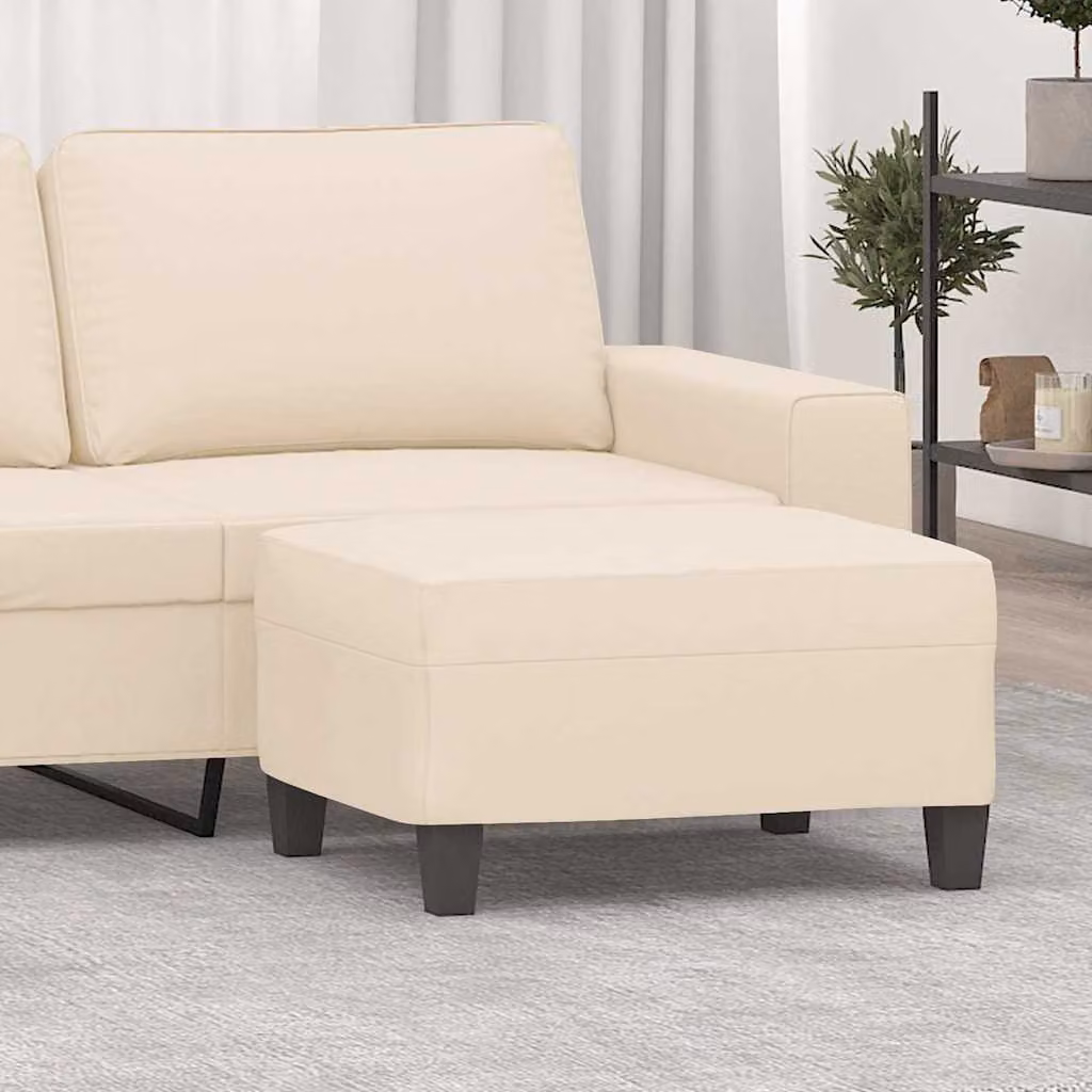Poggiapiedi vidaXL in microfibra beige per soggiorno e camera da letto L/P/H: 70 x 55 x 41 cm