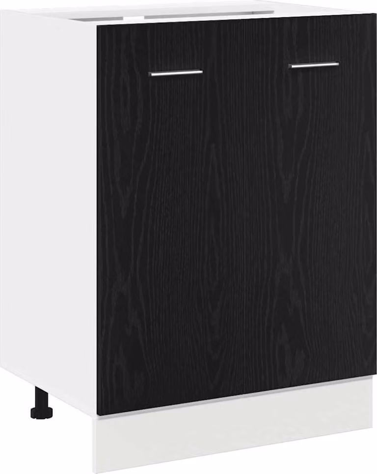 Mobile Base Rovere Nero 60x46x81,5 cm Legno Ingegnerizzato