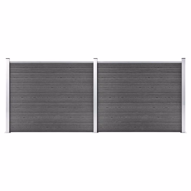 Maison Exclusive - Set di elementi per recinzione in WPC 353x146 cm, nero