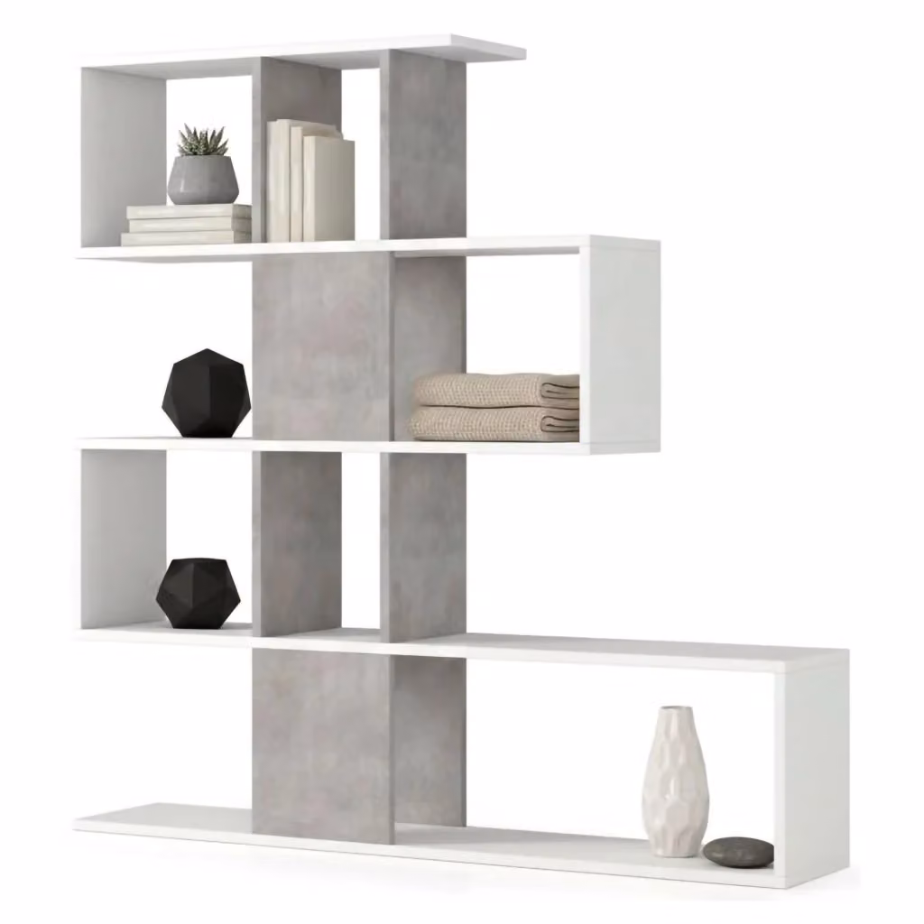 Libreria Allison DMORA con 4 Ripiani, Design Moderno, Bianco Opaco, L: 145 cm, P: 29 cm, H: 145 cm – 2