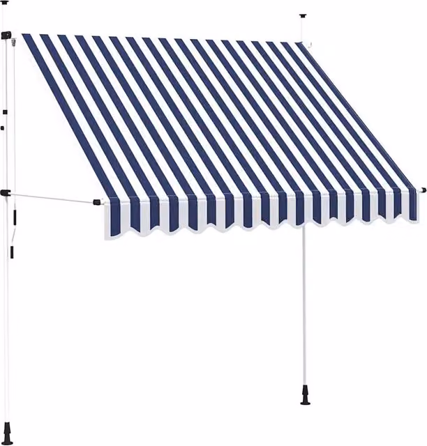 Tenda da sole retrattile manuale DESIGN IN a strisce blu e bianche in poliestere e acciaio, L: 250 cm – 1