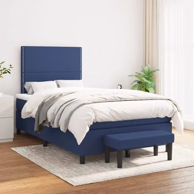 Letto Ibrido con Giroletto a Molle e Materasso vidaXL, Colore Blu e Bianco, L/P: 120 x 200 cm – 1