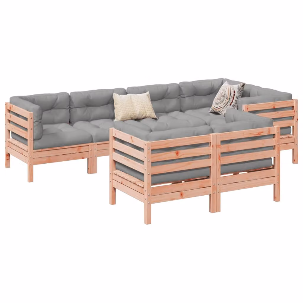 Maison Exclusive - Set da giardino composto da 7 pezzi con cuscini, in legno massello di douglasia