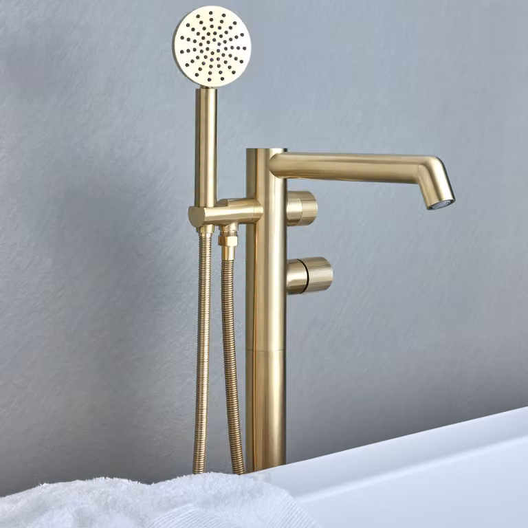 Miscelatore Termostatico per Vasca Freestanding  - Oro Satinato - Lune