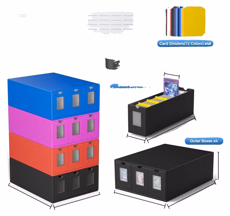 Scatola per la conservazione di collezioni di carte, grande capacità, organizzazione efficiente, MULTI