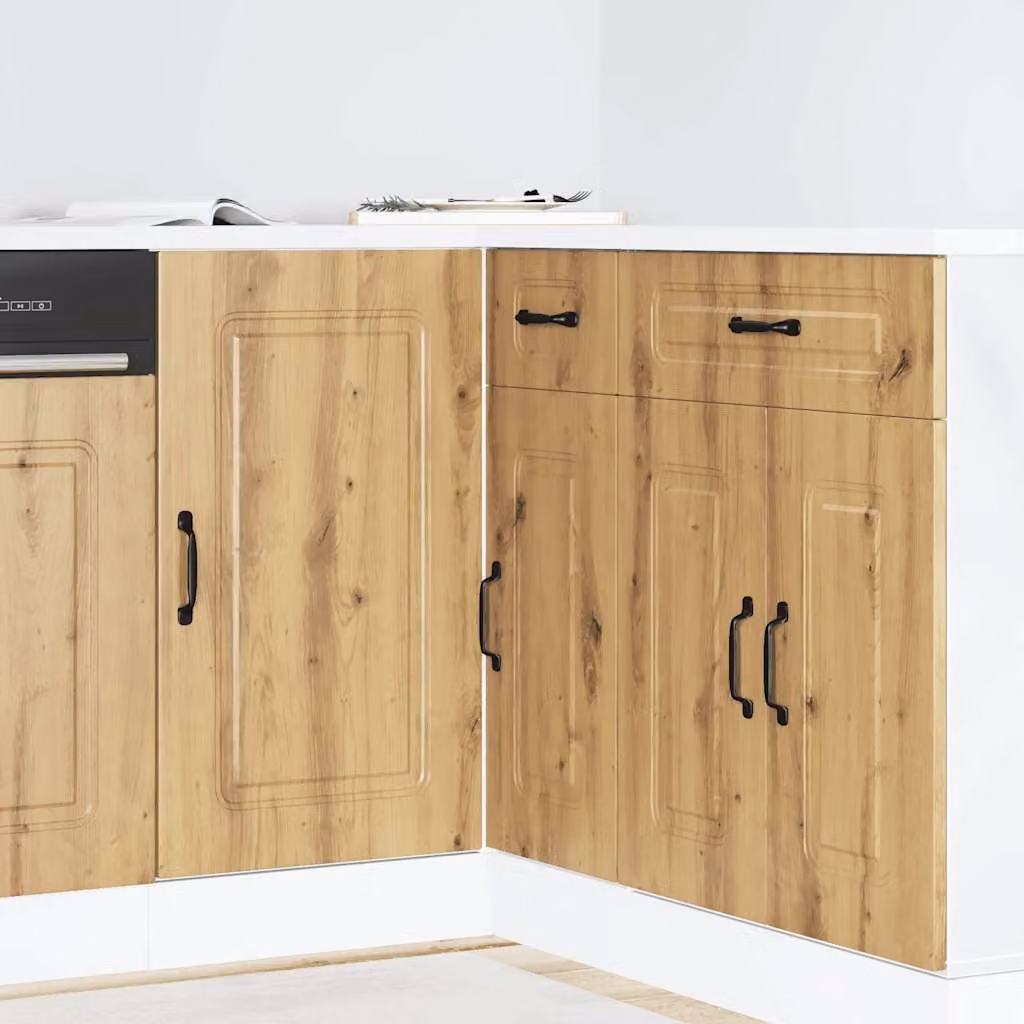 Base da cucina moderna vidaXL Kalmar in legno marrone con ante a battente L/P/H: 81,5 x 46,0 x 86,0 cm