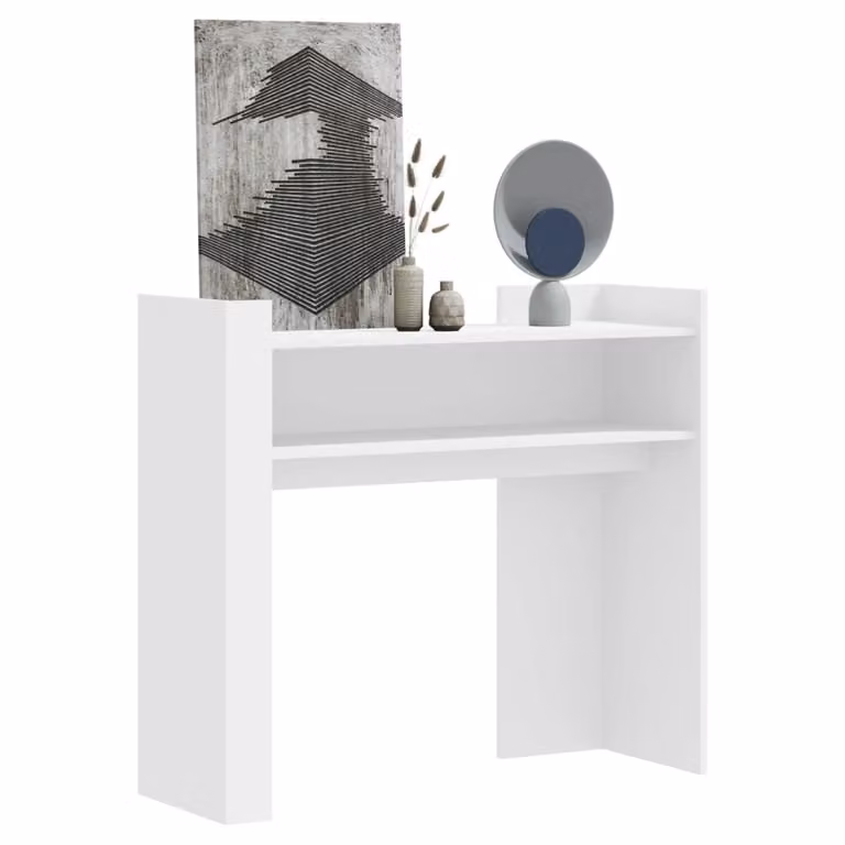 vidaXL Tavolino Consolle Bianco in Legno e MDF L: 100 cm, P: 35 cm, H: 90 cm