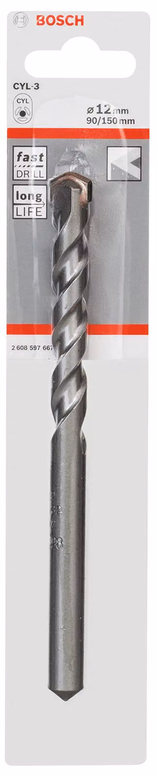 Betonbohrer CYL-3, 12 x 90 x 150 mm, d 10 mm, 1er-Pack