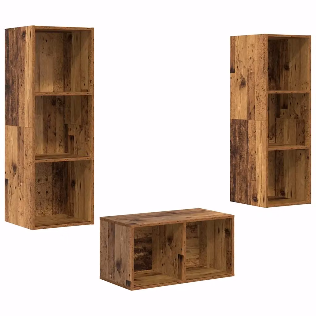 Set mobile TV moderno vidaXL in legno color marrone L/P/H: 37 x 37 x 107 cm – 2