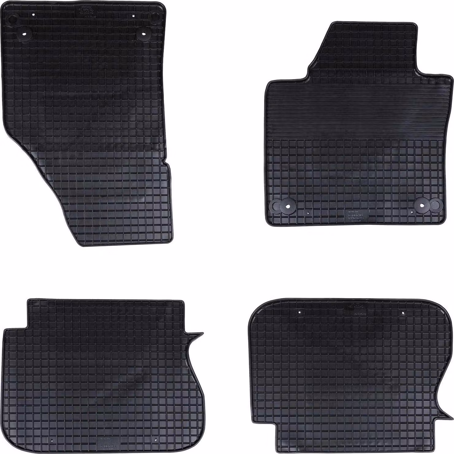 Tappetino per Auto 4 pcs Nero Gomma