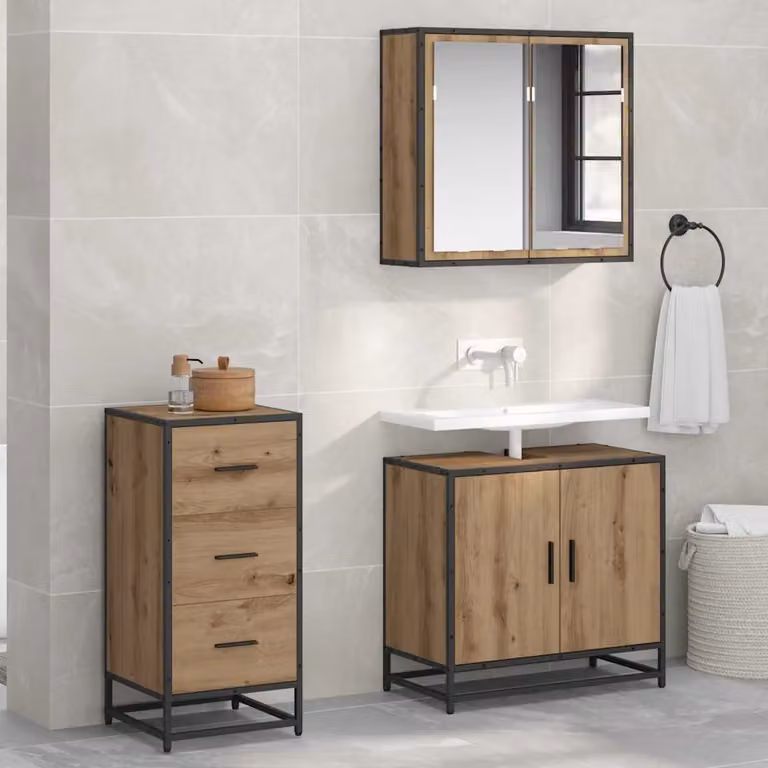 Credenza moderna vidaXL in rovere color marrone L/P/H: 35.5 x 35 x 76 cm