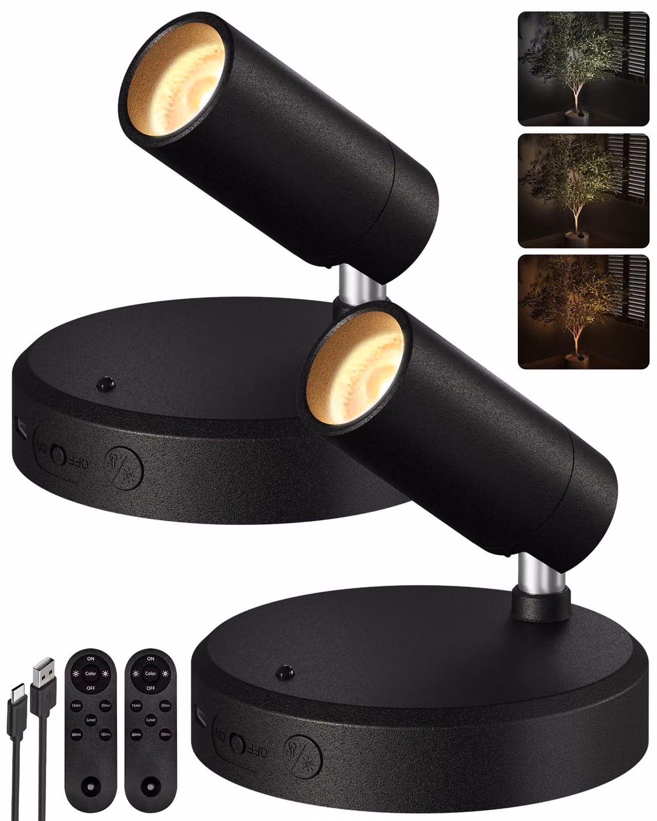 Fareto a LED wireless, con batteria da 5500 mAh, dimmerabile, dotato di telecomando e funzione timer