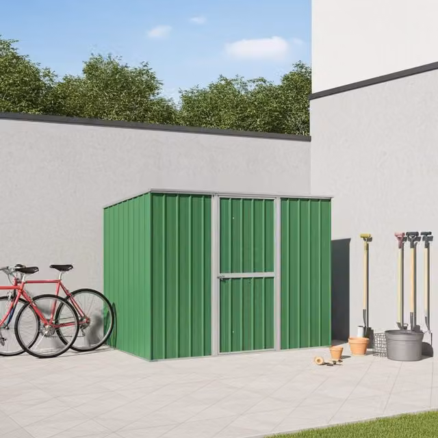 Casetta giardino in lamiera Box in Acciaio Zincato 260x185cm x h1.92m - 85kg - 4,81mq - VERDE