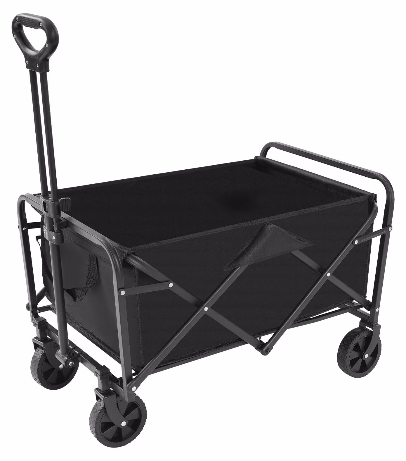 Carrello pieghevole - Carrello da campeggio pieghevole - 4 ruote da 11,5 cm - Maniglia regolabile da 71,3 a 90,3 cm - Capacità di carico: 90 kg - Tessuto Oxford e struttura in acciaio