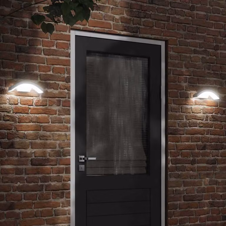 Applique da esterno con LED e sensore di movimento vidaXL, colore bianco, in alluminio e plastica, protezione IP54