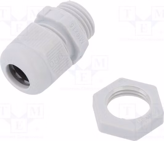 1 x Raccordo per cavi M16, grigio chiaro, V-TEC VM16, LGR, grado di protezione IP68, materiale: 1,5