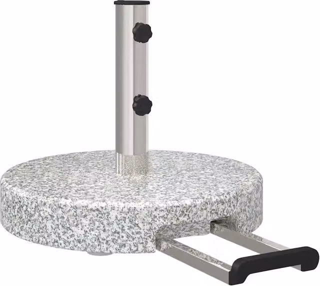 Base per ombrellone in granito e acciaio inox DESIGN IN, Grigio, L: 45 cm, P: 37,5 cm