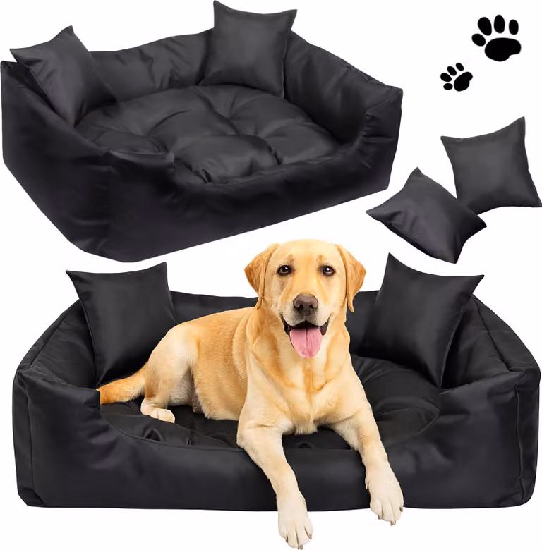 Letto per cani 145x115 cm nero Divano per cani, gatti con cuscino, poltrona per cani, impermeabile