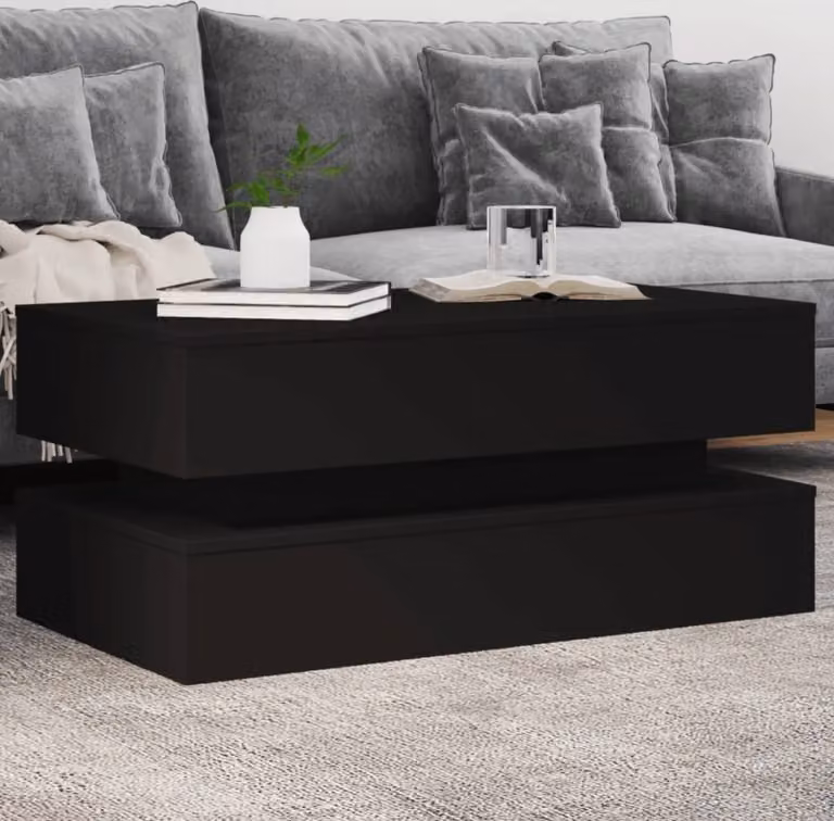 Maison Exclusive - Tavolino con luci LED Nero 90x50x40 cm