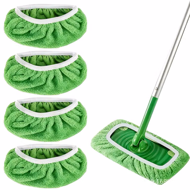 6 panni in microfibra, umidificati, per pavimenti duri, dimensioni 25,5 x 11,5 cm, colore verde