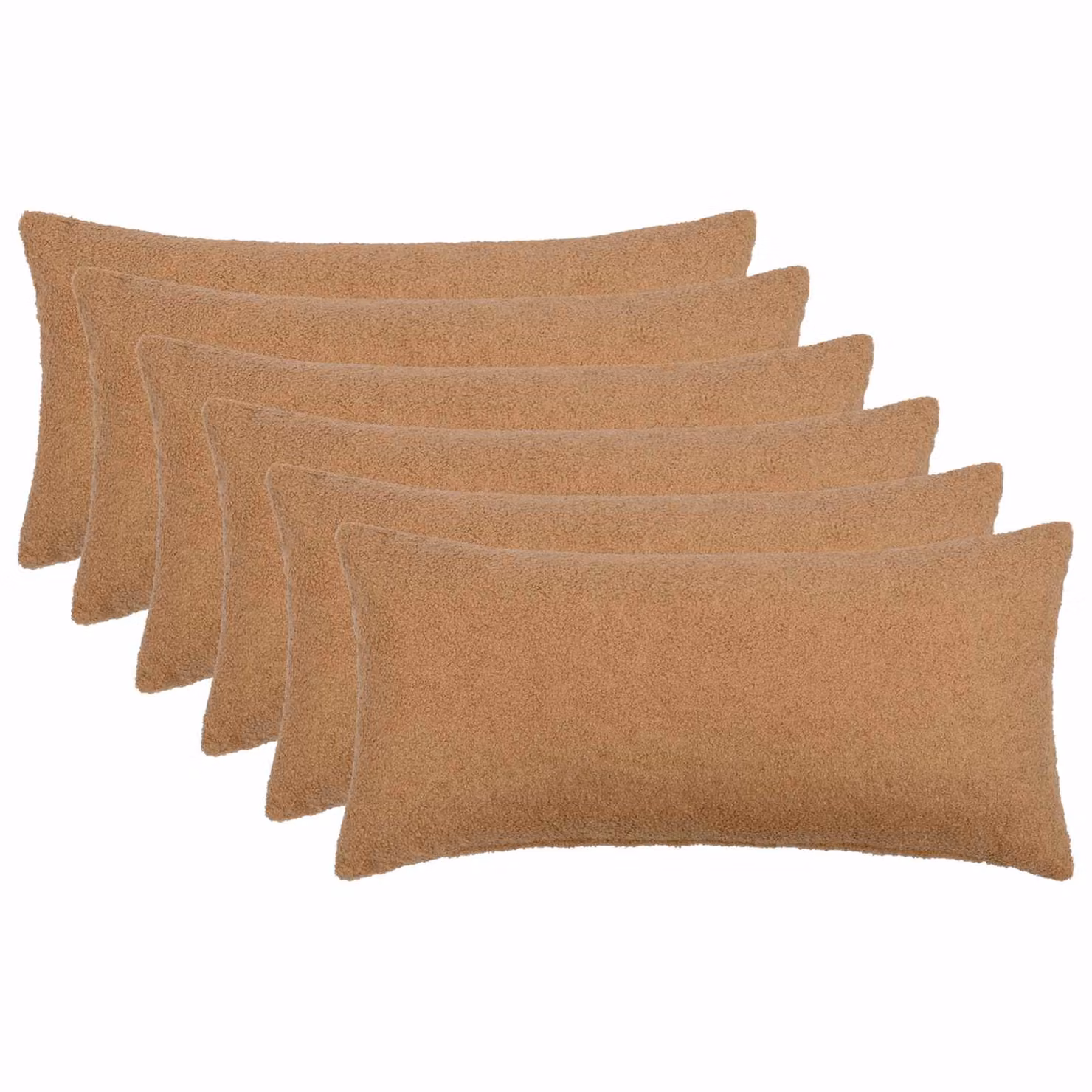 Set di 6 federe vidaXL HEERLEN in bouclé beige, L 40 cm x P 80 cm
