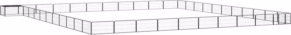 The Living Store 44 pezzi box per cani nero 100x50cm acciaio verniciato a polvere
