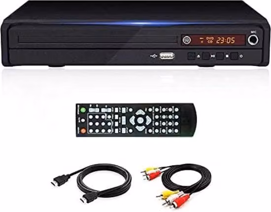 Lettore DVD portatile con ingresso HDMI e USB, colore nero