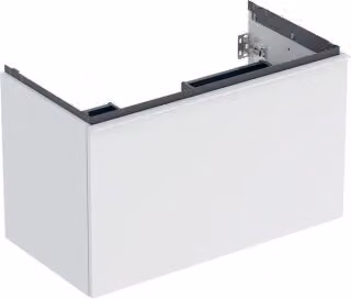 Mobiletto Geberit Acanto 1 lavabo, 1 cassetto a I, L 90cm, bianco ma / bianco ma