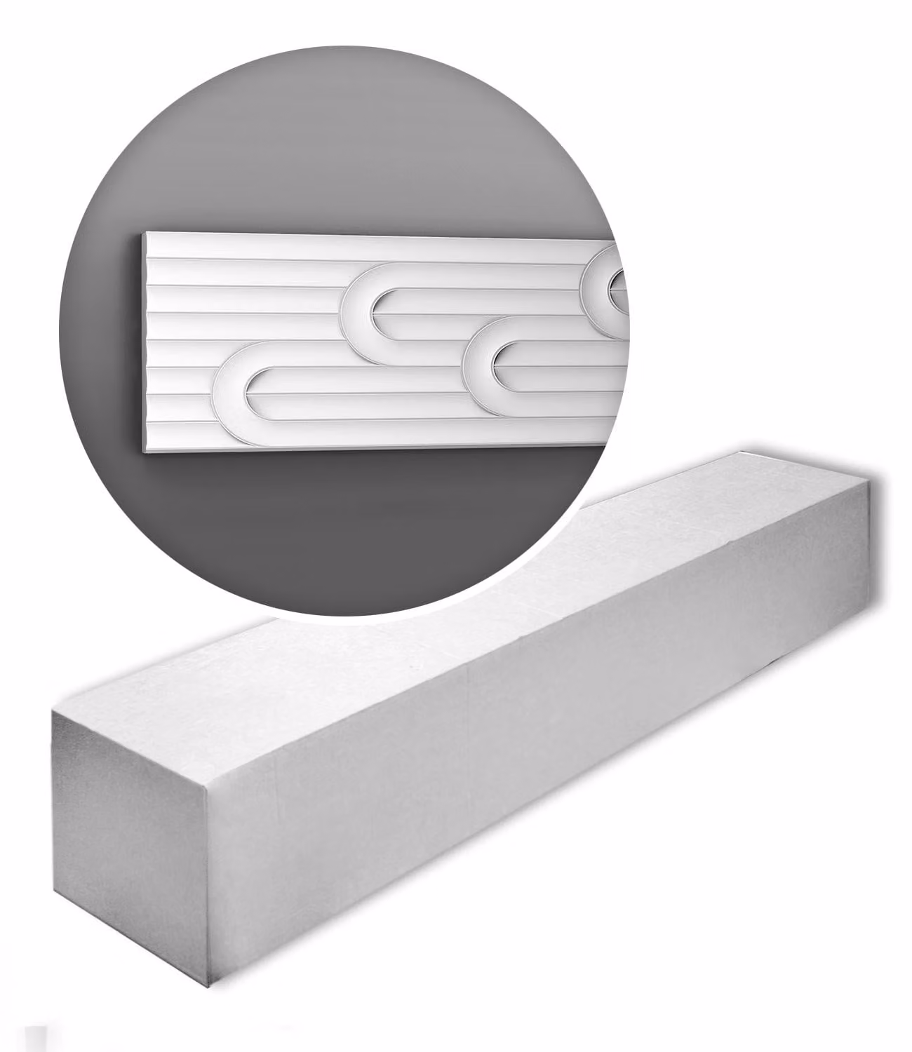 Orac Decor W212-box MODERN VALLEY LOOP1 cartone con 10 strisce decorative Pannello 3d da parete Striscia decorativa stile moderno colore bianco | 20 m