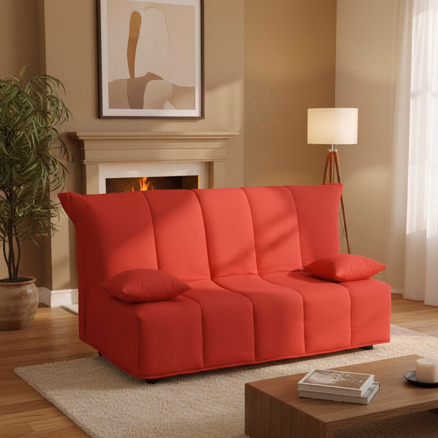 Talamo Italia Divano Letto 2 Posti Ariska 90x125 cm Nero, Sfoderabile di Apertura a Carrello Italy