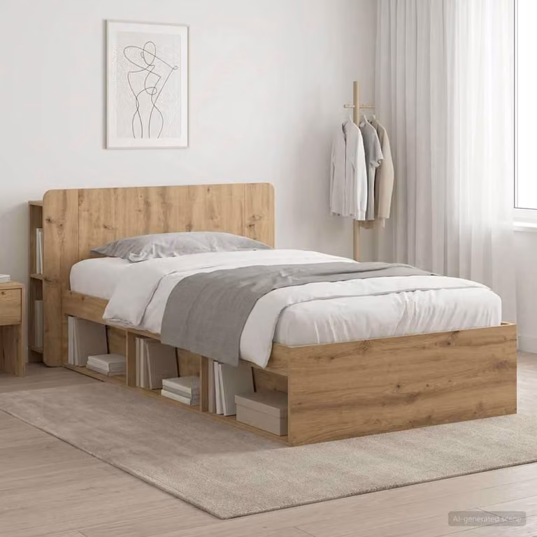 vidaXL Letto Moderno con Cassetti in Legno Marrone L: 190 cm, P: 140 cm, H: 95 cm