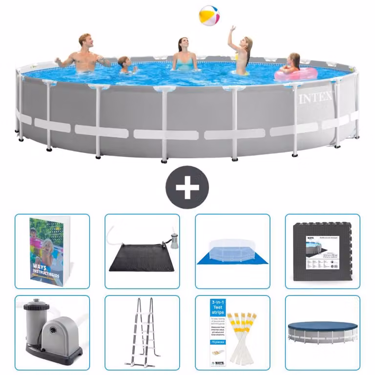 Struttura per piscina a forma di prisma - 610x132 cm - composta da 7 elementi - modello S543
