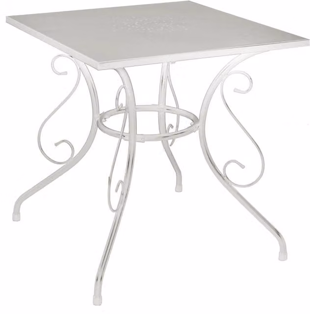 Tavolo quadrato in acciaio verniciato bianco Vacchetti L/P/H: 70 x 70 x 72 cm