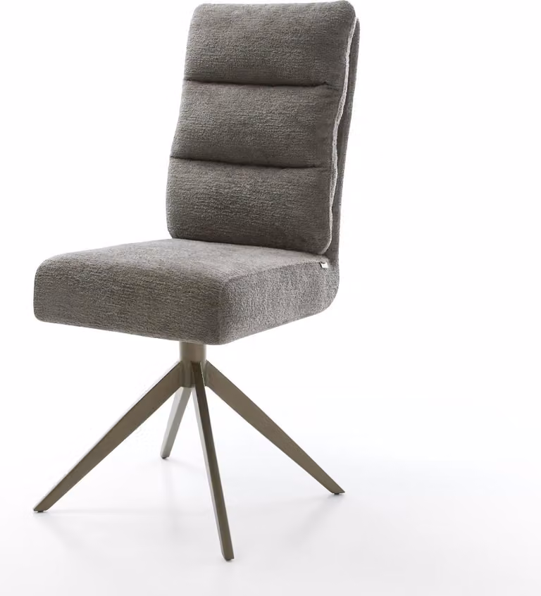 DELIFE sedia girevole Pela-Flex Bouclé Soft mud telaio trasversale finitura effetto largo titanio funzione dondolo girevole a 360° nucleo a molle tascabili