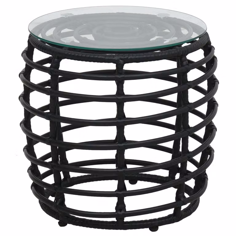 set bistrot 3 pezzi in poly rattan nero