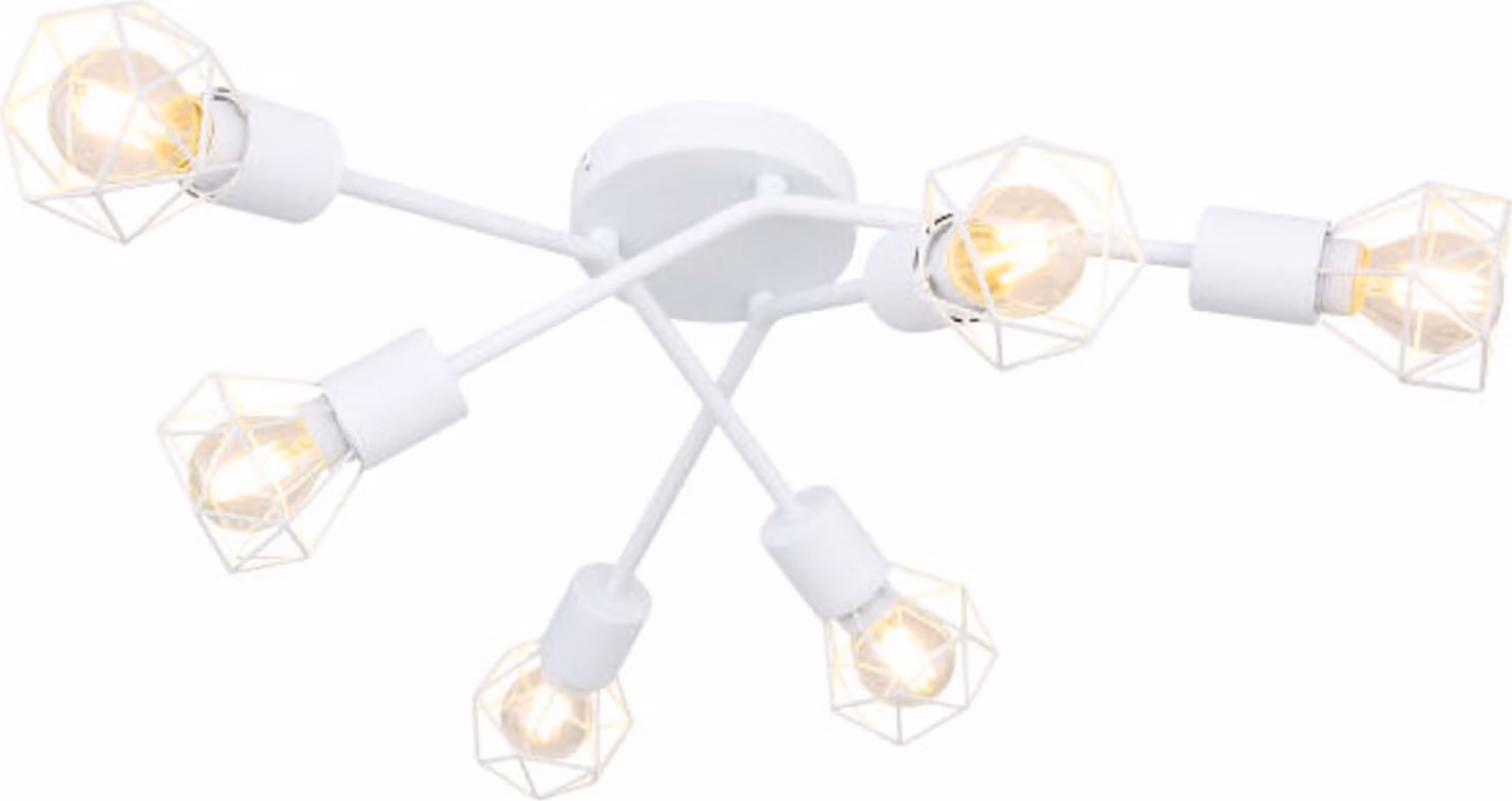 Plafoniera Globo Lighting bianco metallo, bianco metallo, ø: 630mm, H: 180mm, escl. 6x E14 40W 230V