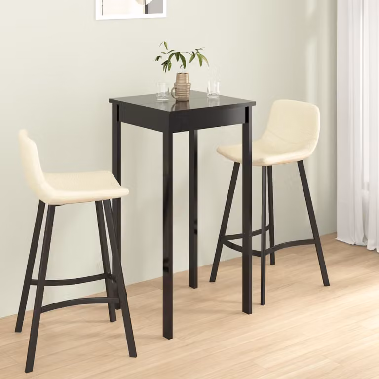 vidaXL Tavolo da Bar Moderno in MDF Nero L/P/H: 55 x 55 x 107 cm